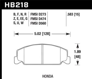 Honda Civic Brake Pads - Front - Hawk Performance - HPS Street - `92-`00